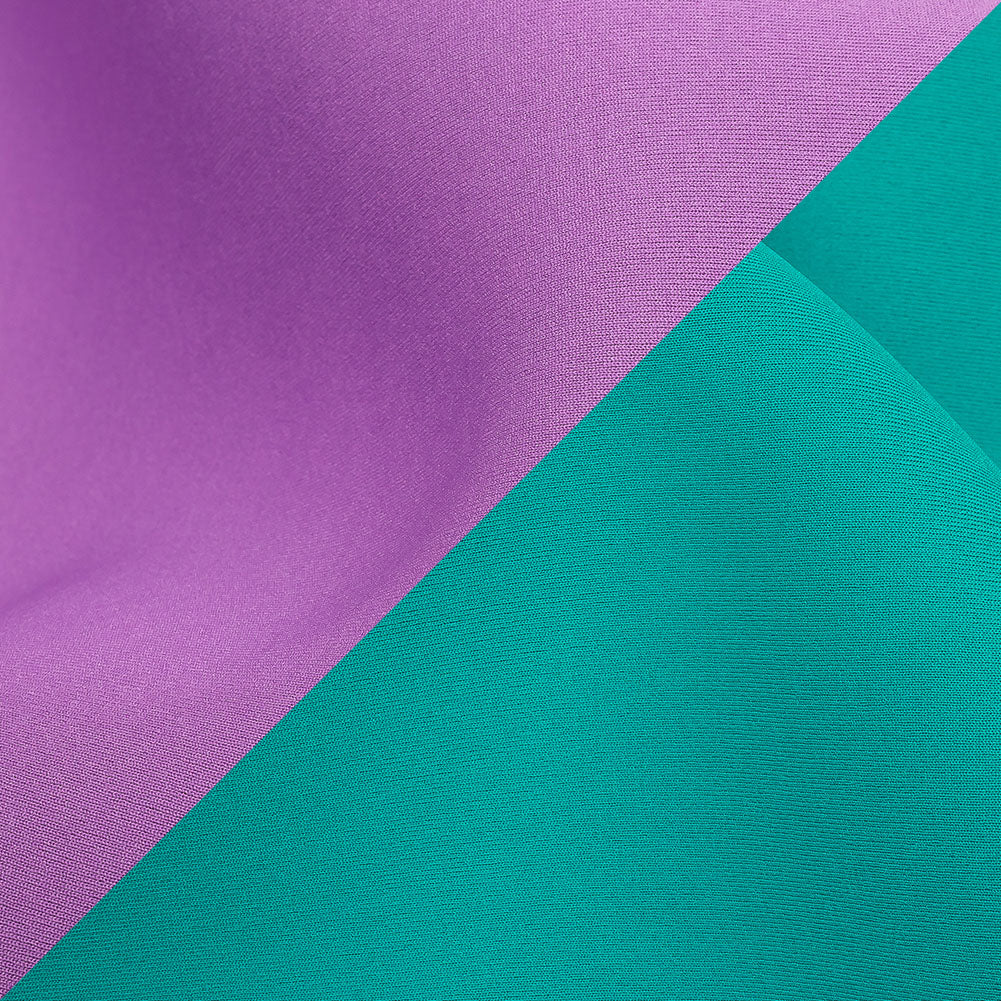 Double Faced Stretch Neoprene 3yd Bundle - Paisley Purple and Teal - Wave Collection - Detail