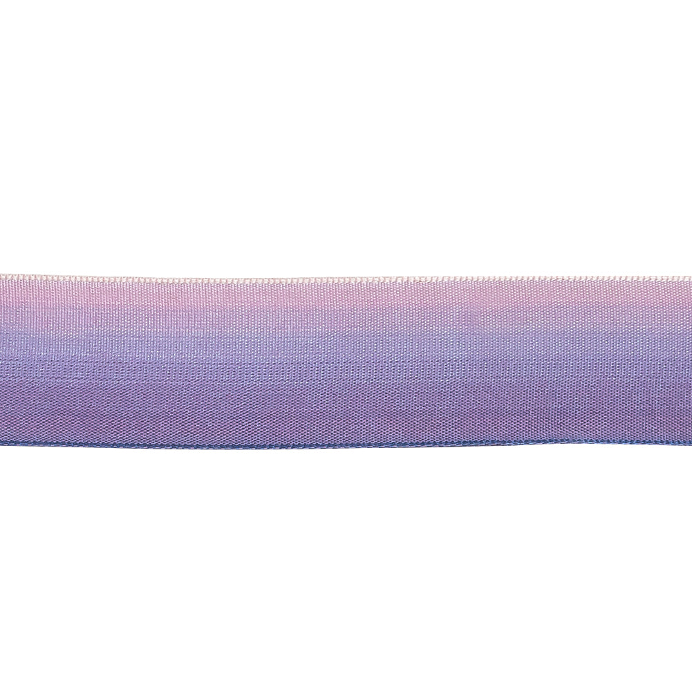 Grape and Pink Ombre Wire Edged Ribbon - 0.875" - Detail