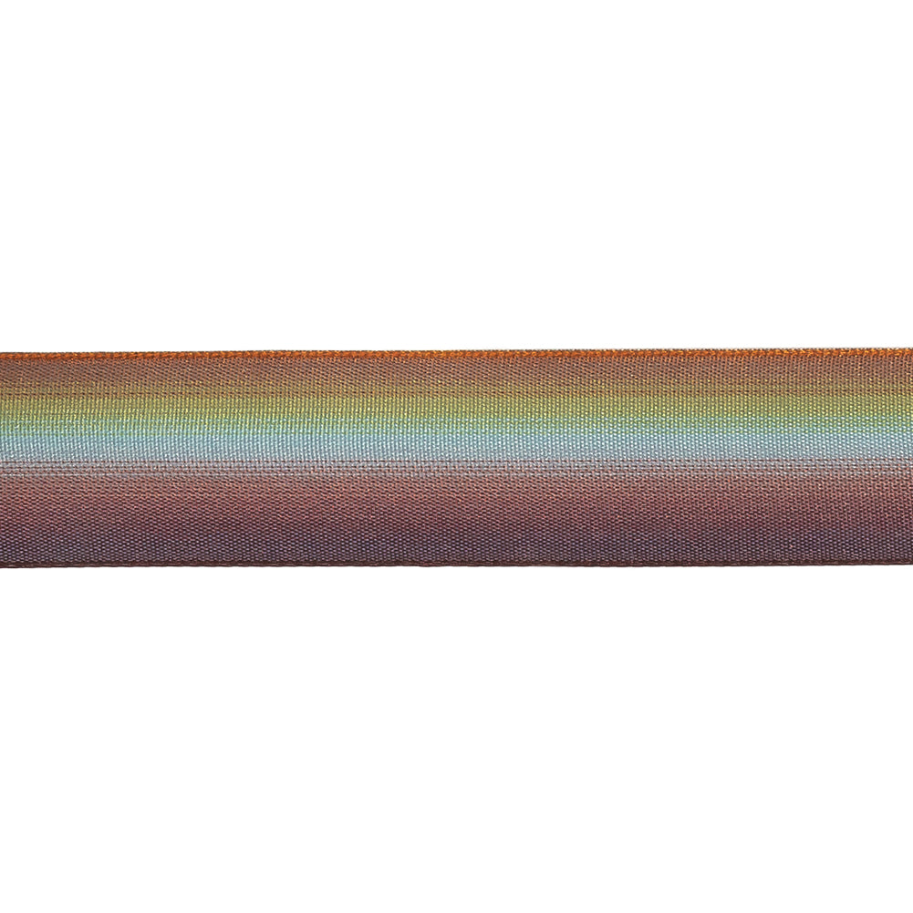 Gold and Green Ombre Wire Edged Ribbon - 0.875" - Detail