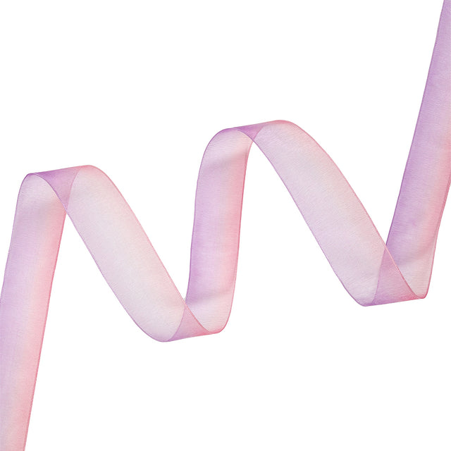 Sheer Royal Lilac and Pink Ombre Ribbon - 0.875"