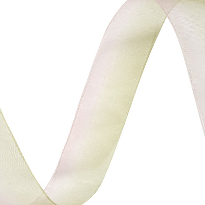 Sheer Green and Pink Ombre Ribbon - 0.875"