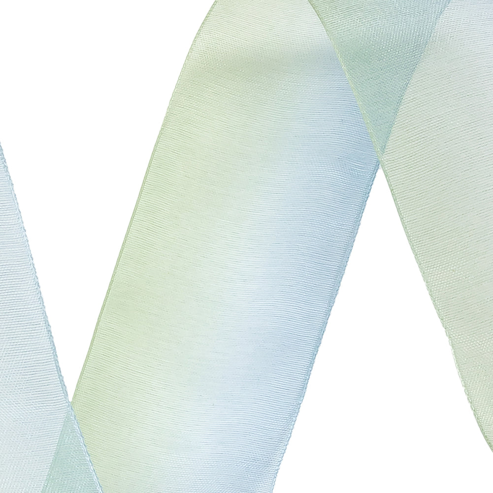 Sheer Blue and Kiwi Ombre Ribbon - 1.5" - Detail