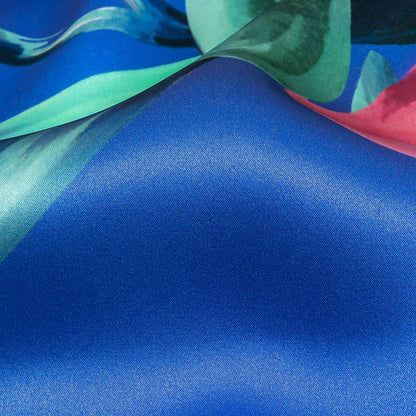Mood Exclusive Italian Pink, Cascade and Blue Lilies Silk Charmeuse