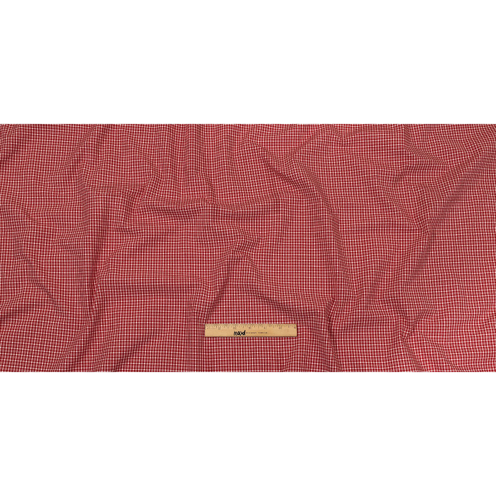 Pima Cotton Shirting - Red and White Plaid Full