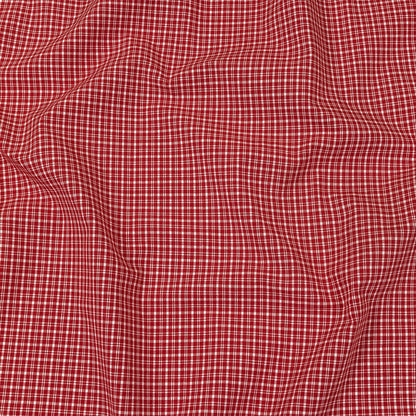 Pima Cotton Shirting - Red and White Plaid