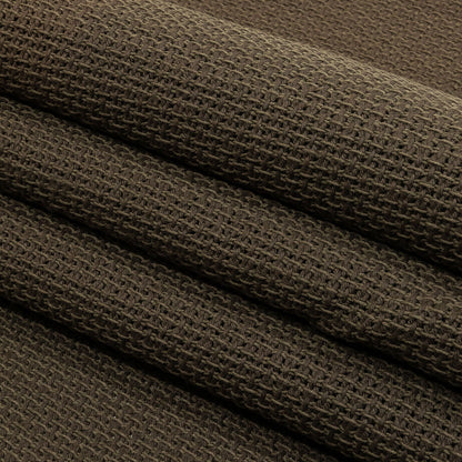 Teak and Turtle Green Net-Like Cotton and Polyester Novelty Woven Folded