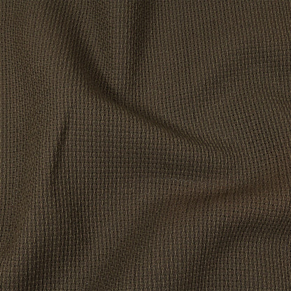 Teak and Turtle Green Net-Like Cotton and Polyester Novelty Woven