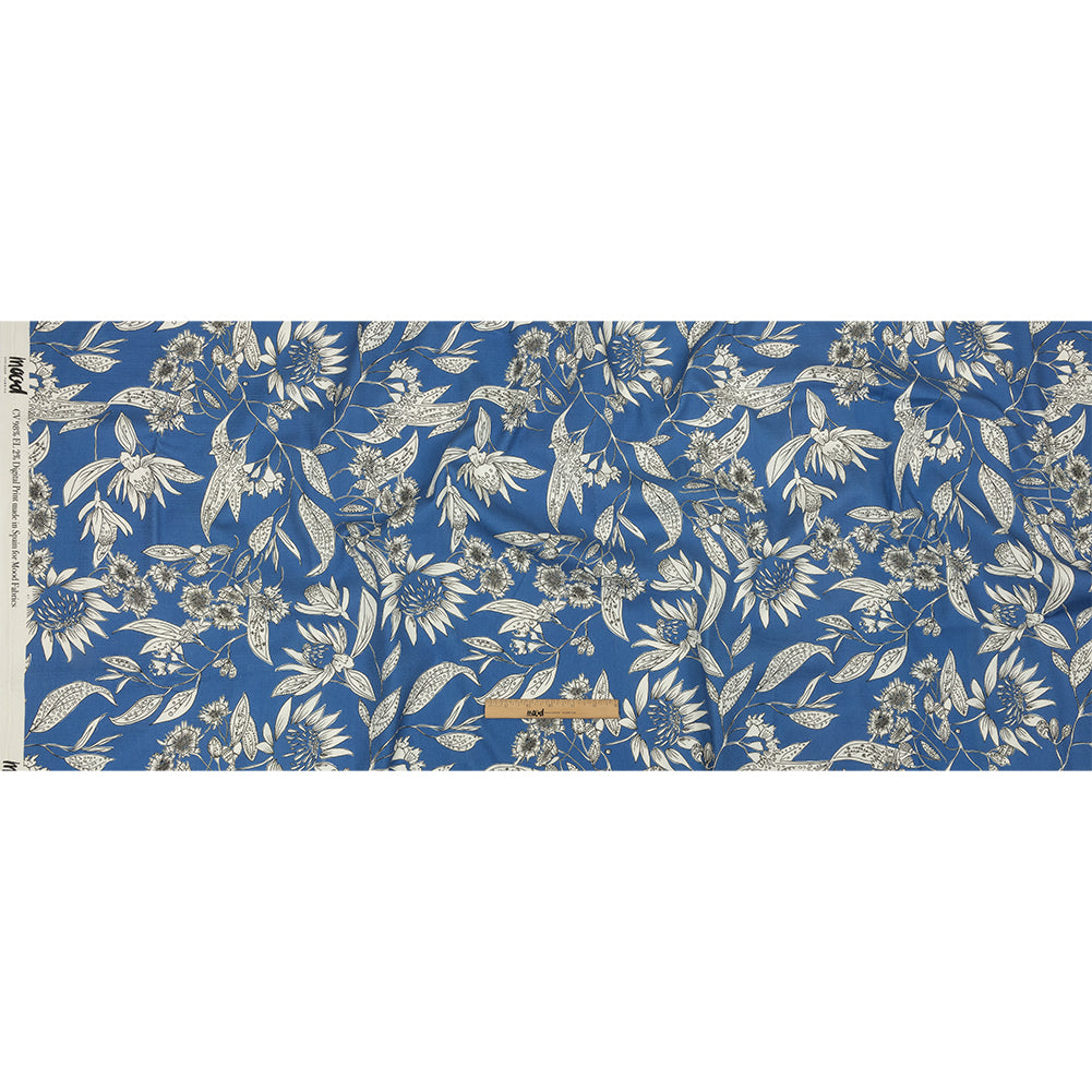 Mood Exclusive Light Blue Illustrated Cultivation Stretch Cotton Woven Full