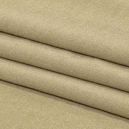 Beige Stretch Polyester Crepe Knit Folded