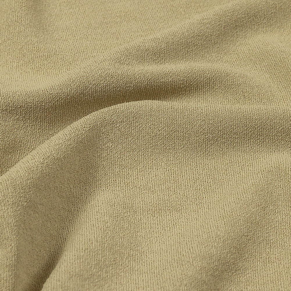 Beige Stretch Polyester Crepe Knit Detail