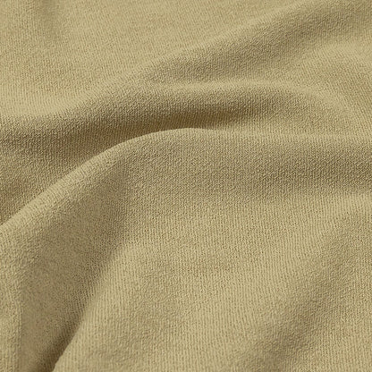 Beige Stretch Polyester Crepe Knit Detail