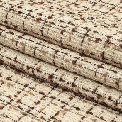 Fog, Amphora and Rocky Road Plaid Tweedy Polyester Boucle Folded