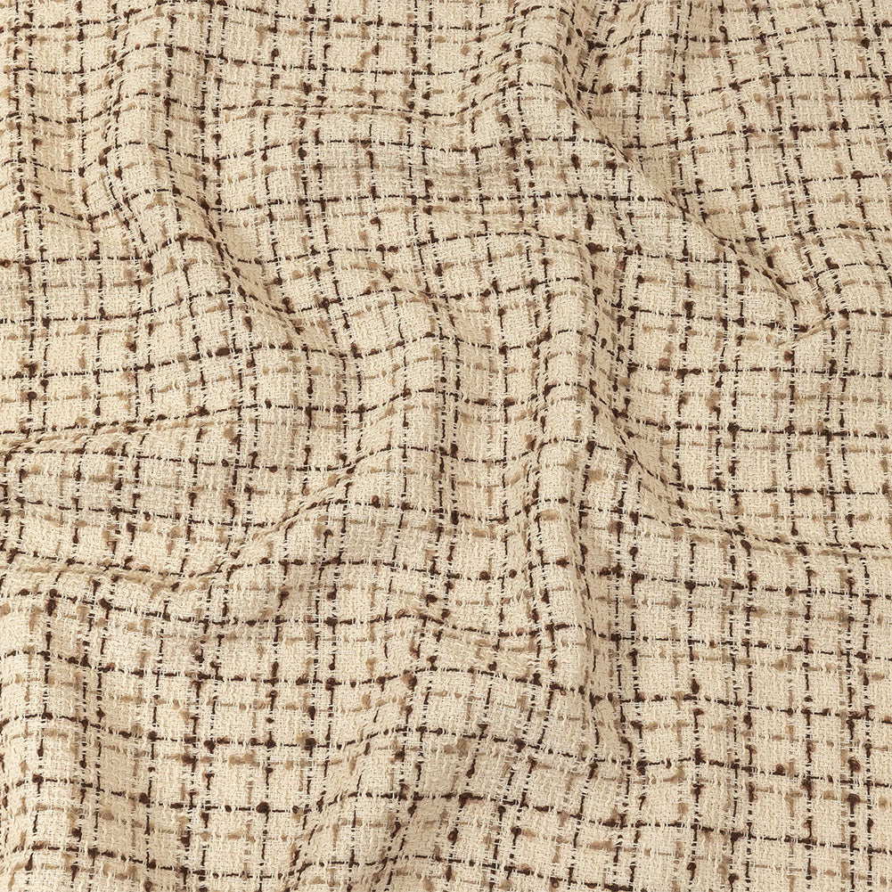 Fog, Amphora and Rocky Road Plaid Tweedy Polyester Boucle