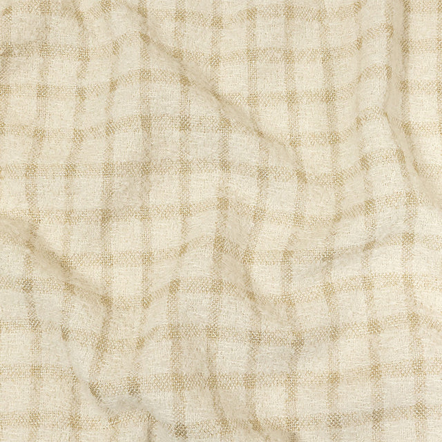 Rainy Day and Metallic Gold Plaid Polyester Boucle
