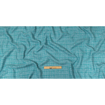 Teal, Sky Blue and Metallic Silver Polyester Tweed Full