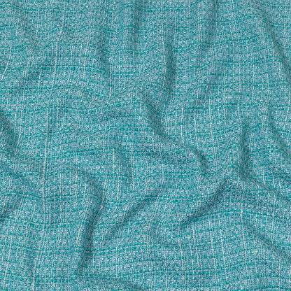 Teal, Sky Blue and Metallic Silver Polyester Tweed