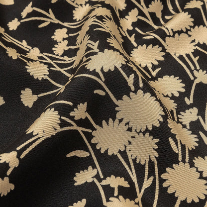 6-Ply Silk Crepe Print by The Row - Black and Cream Floral Detail