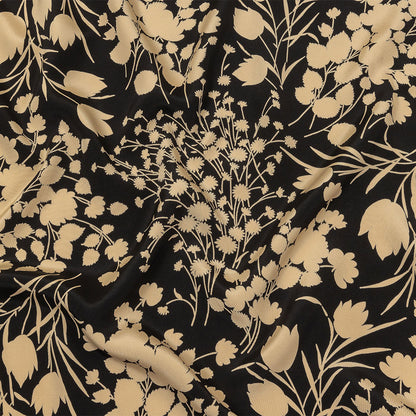 6-Ply Silk Crepe Print by The Row - Black and Cream Floral