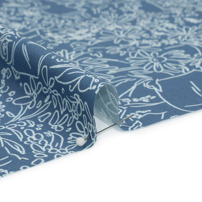 Mood Exclusive Country Blue Potted Pleasantries Cotton Poplin Detail