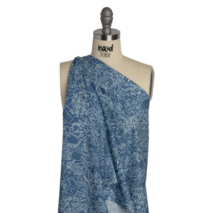 Mood Exclusive Country Blue Potted Pleasantries Cotton Poplin Drape