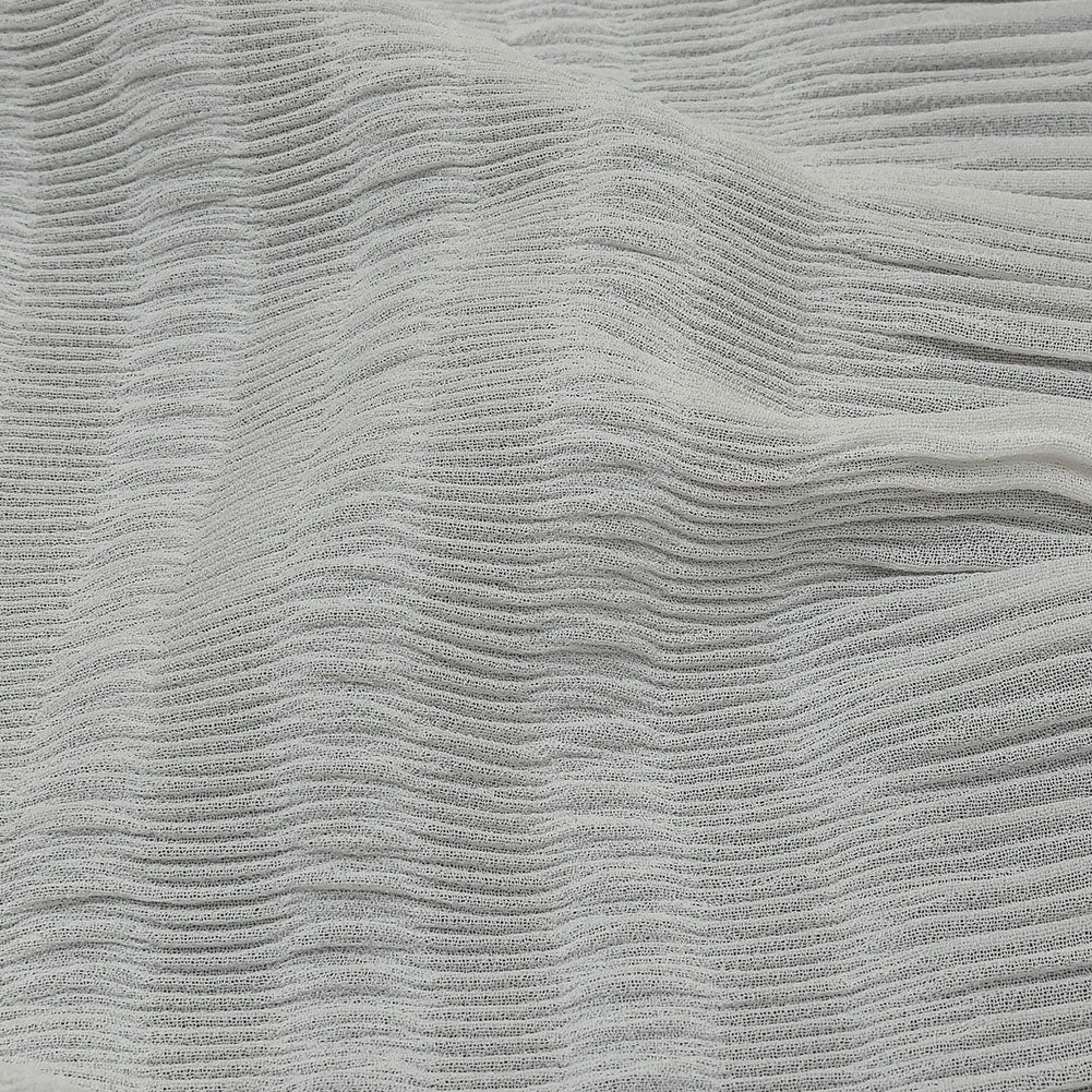 The Row Italian White Pleated Stripes Polyester Chiffon Detail
