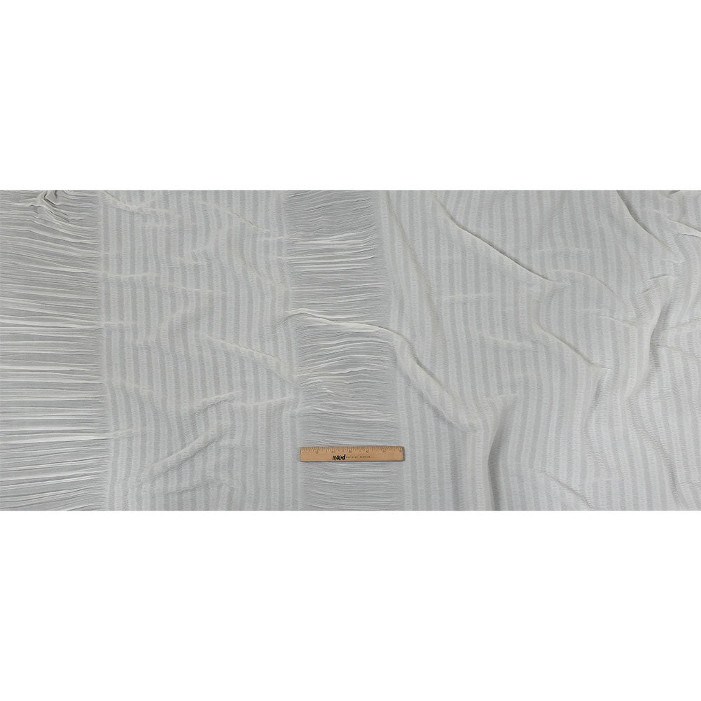 The Row Italian White Pleated Stripes Polyester Chiffon Full