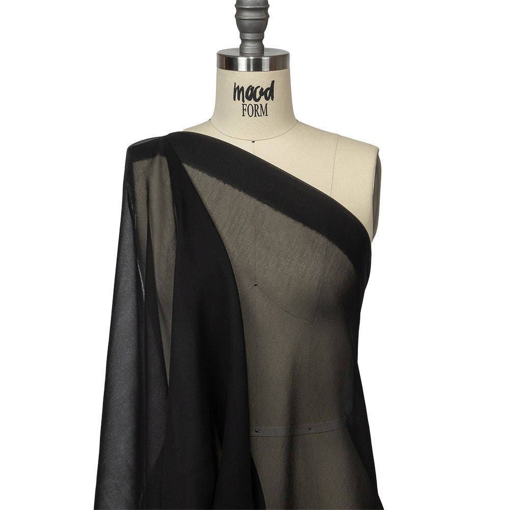 Black Polyester Chiffon Drape
