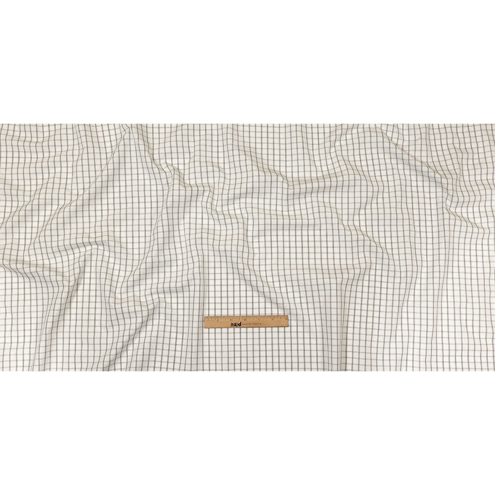 White, Gray and Black Checked Cotton Shirting Full