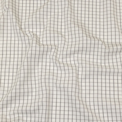White, Gray and Black Checked Cotton Shirting