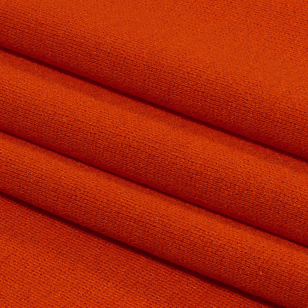Orange Stretch Rayon Interlock Knit Folded