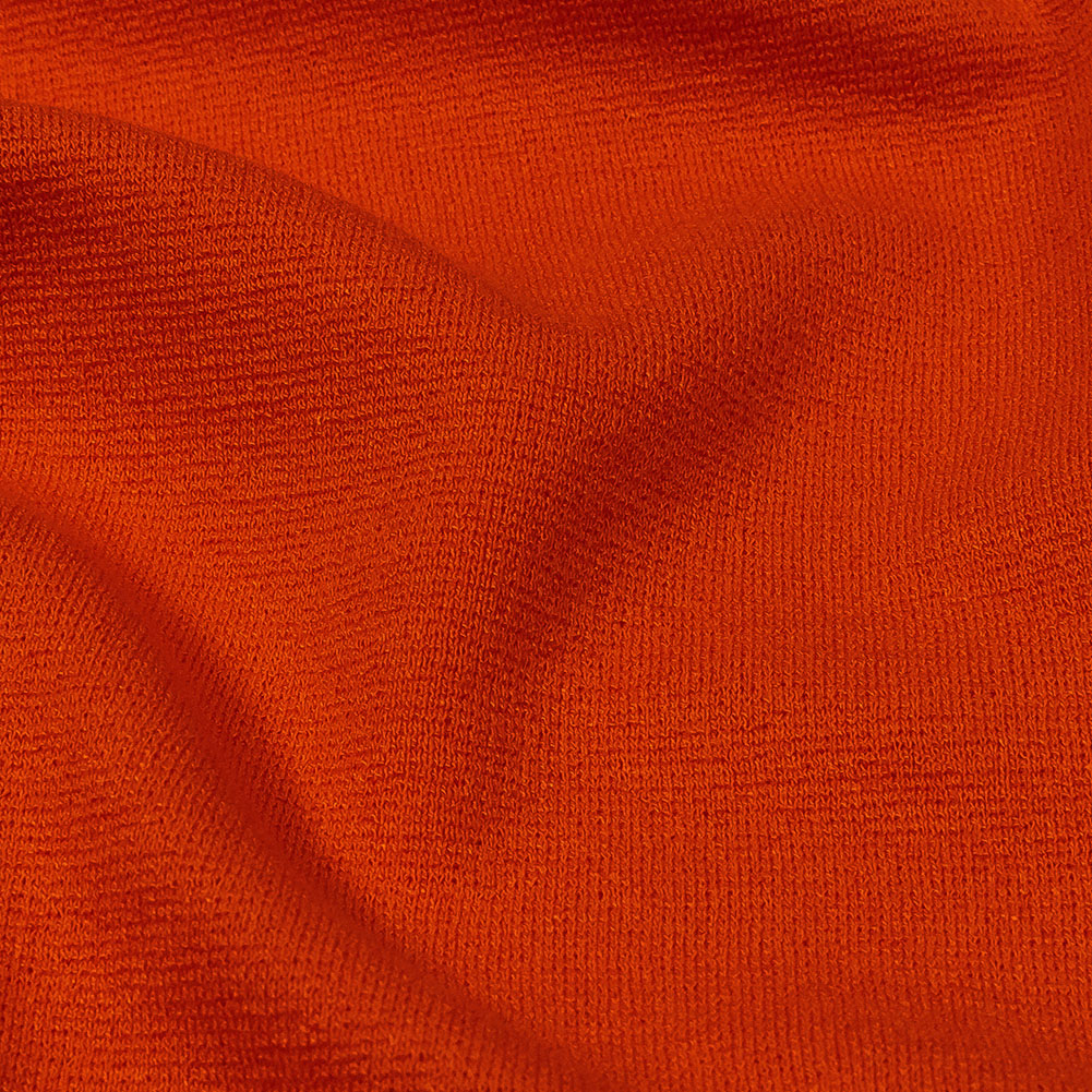 Orange Stretch Rayon Interlock Knit Detail