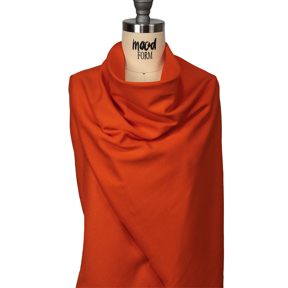 Orange Stretch Rayon Interlock Knit Drape