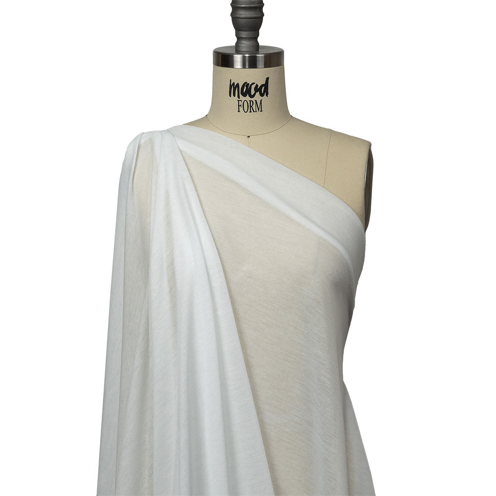 White Lightweight Polyester Sweater Knit Drape