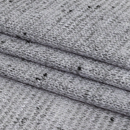 Gray and Black Speckled Loose Cotton and Polyester Sweater Knit Folded