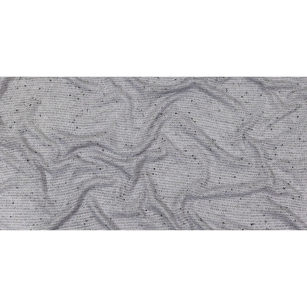 Gray and Black Speckled Loose Cotton and Polyester Sweater Knit Full