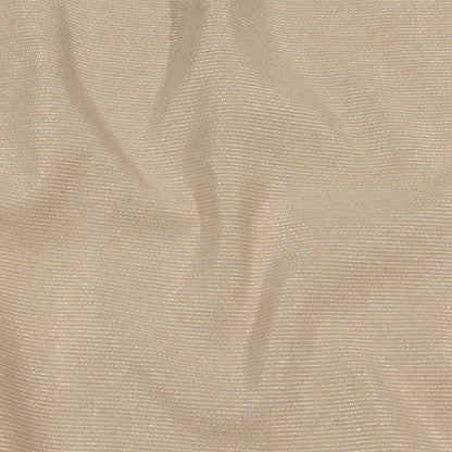 Metallic Gold, Silver and Beige Striped Cotton and Polyester Matelasse