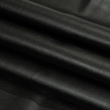 Black Pebbled Heavy Faux Leather Folded