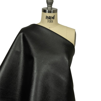 Black Pebbled Heavy Faux Leather Drape