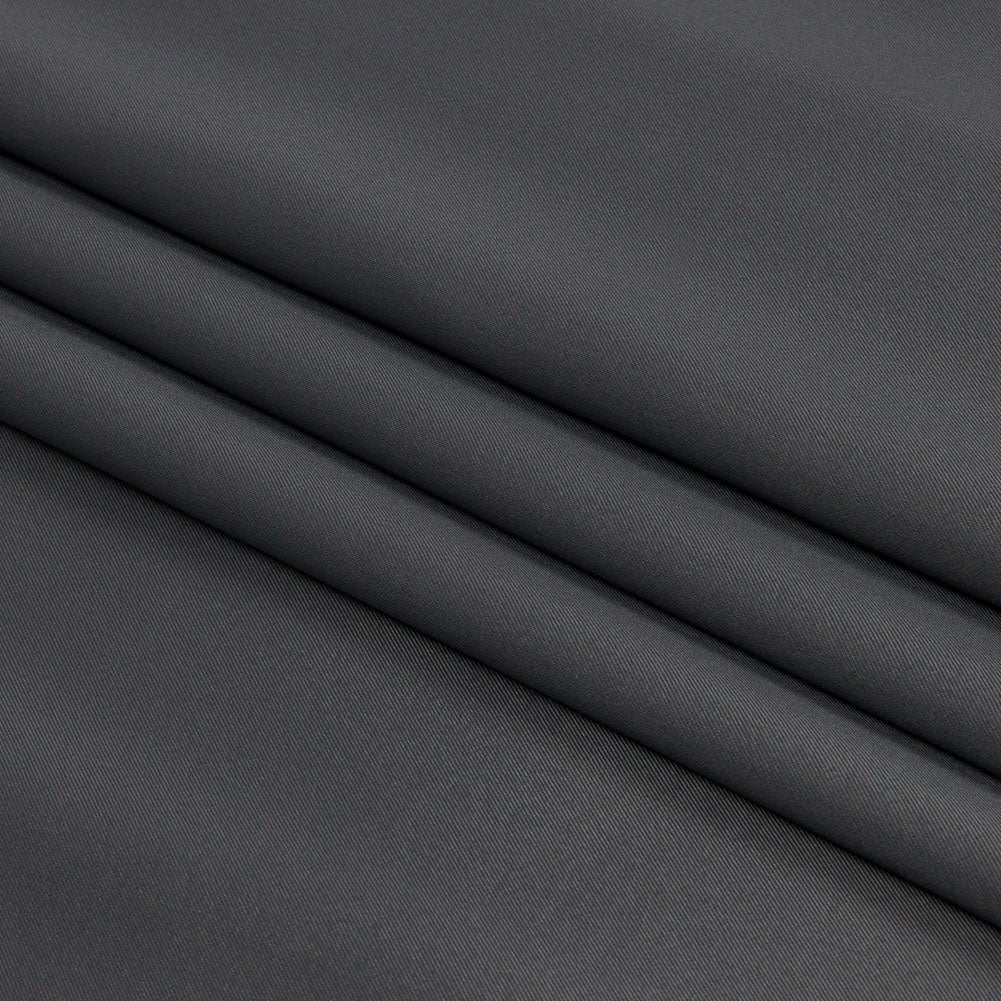 Gray Luminous Stretch Polyester Twill Folded