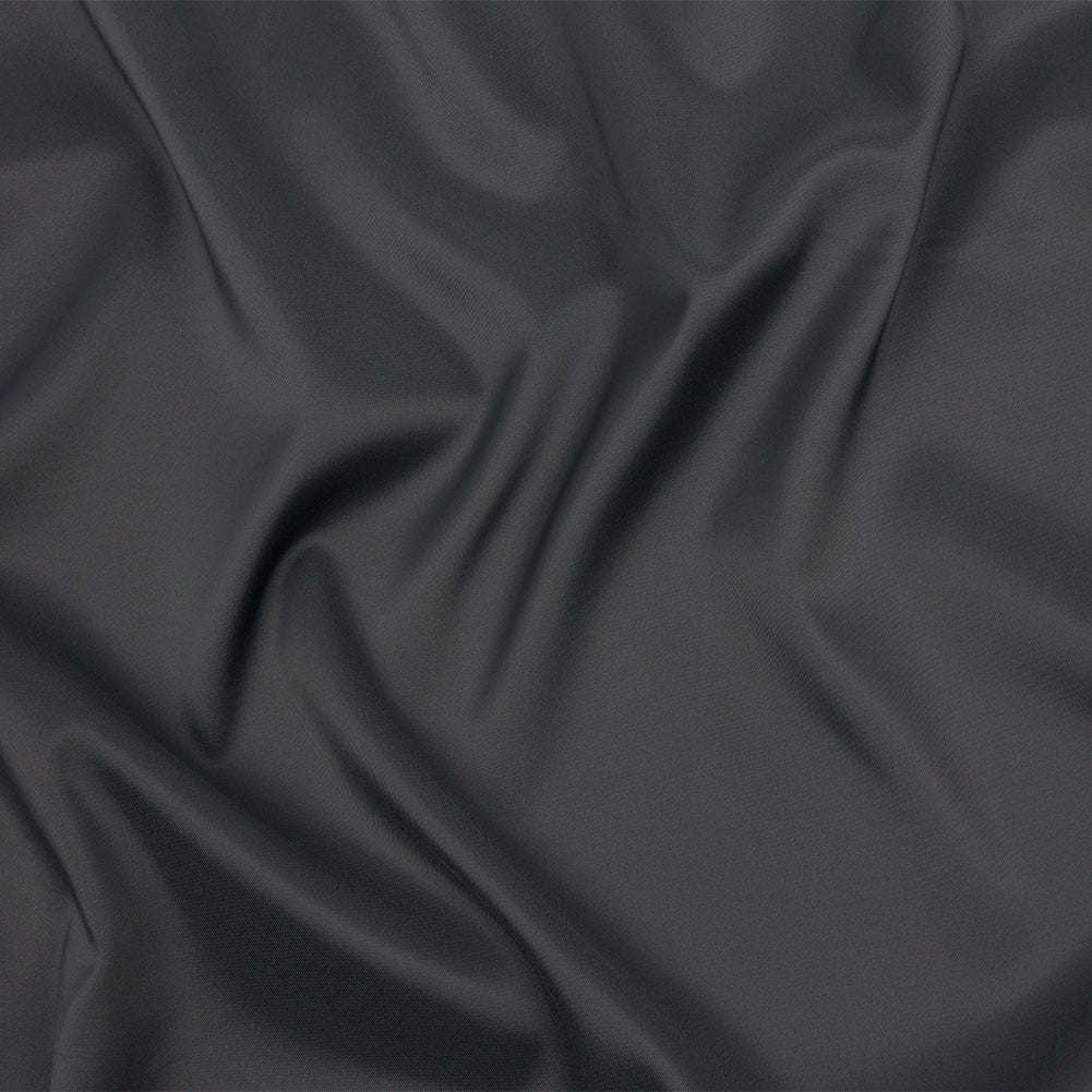 Gray Luminous Stretch Polyester Twill
