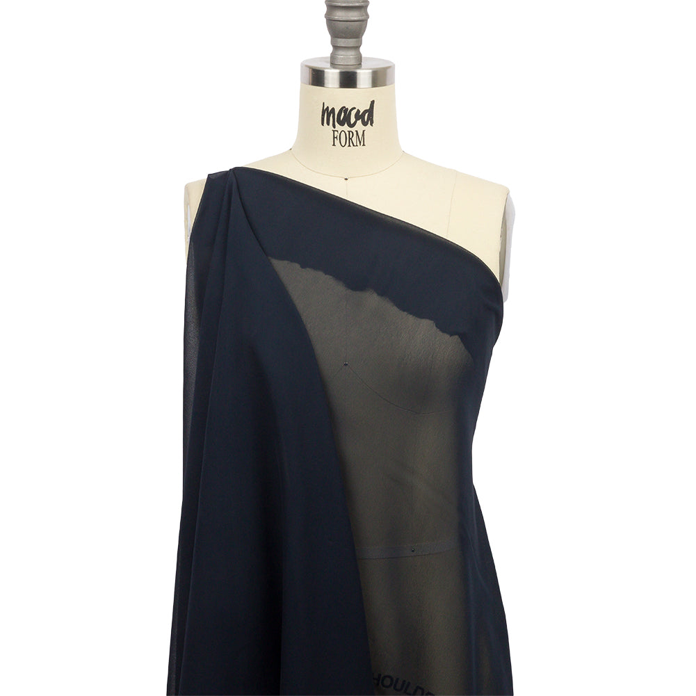 Navy Blue Rayon Chiffon Drape