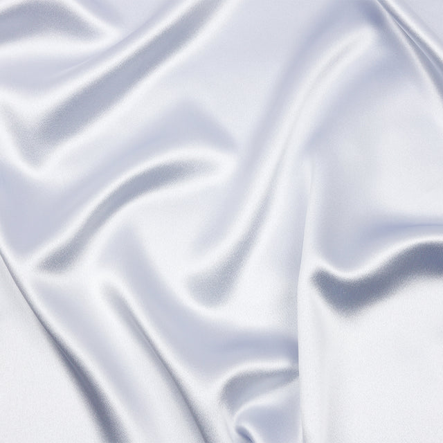 Pastel Blue Silk and Polyester Crepe Back Satin