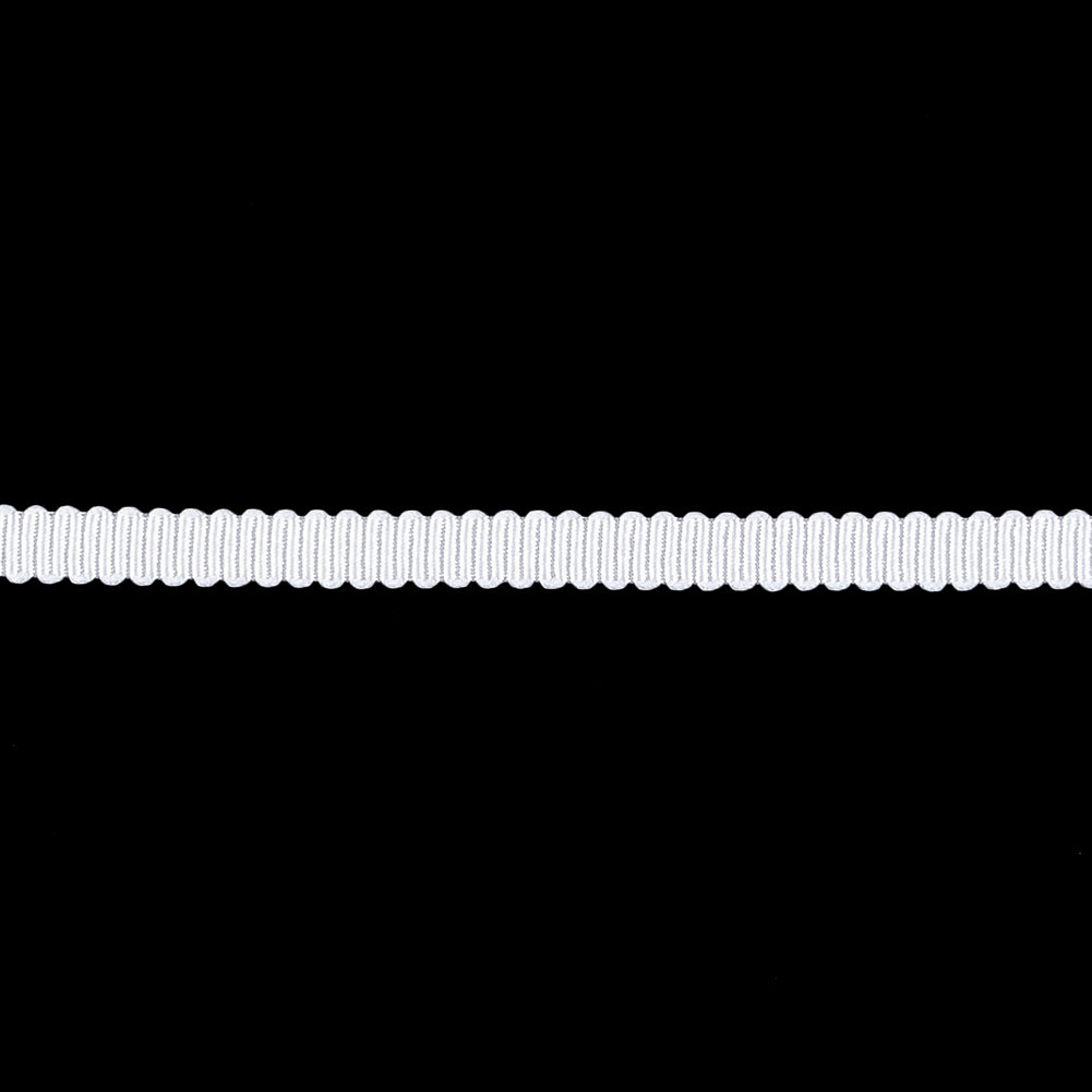 Matte White Recycled Polyester Petersham Grosgrain Ribbon - 4mm - Detail