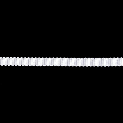 Matte White Recycled Polyester Petersham Grosgrain Ribbon - 4mm