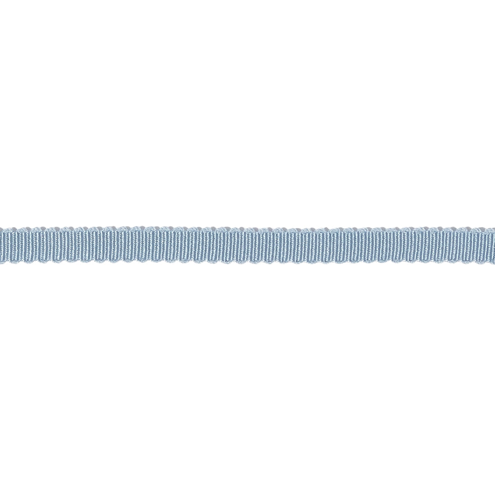 Dusty Blue Recycled Polyester Petersham Grosgrain Ribbon - 4mm - Detail