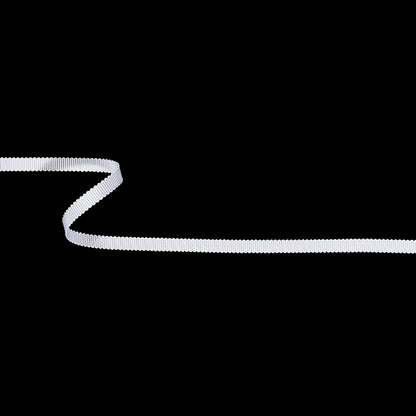 Matte White Recycled Polyester Petersham Grosgrain Ribbon - 6mm