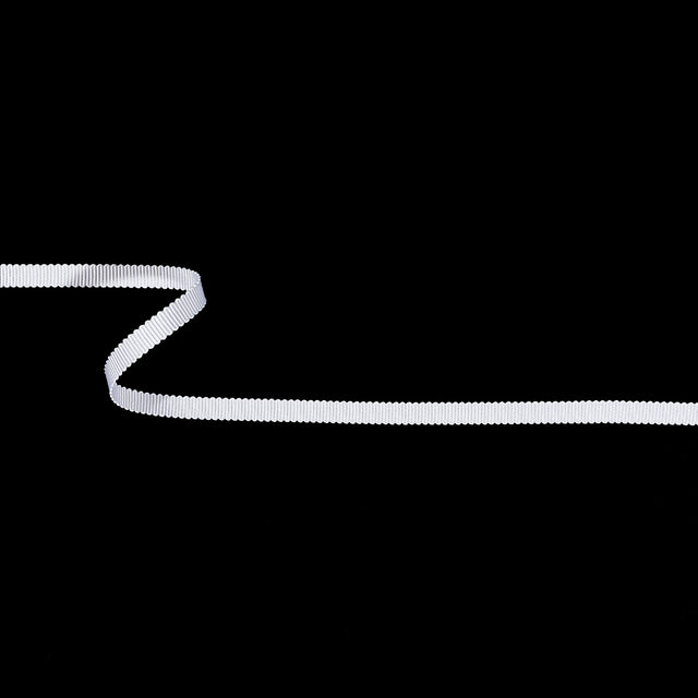 Matte White Recycled Polyester Petersham Grosgrain Ribbon - 6mm