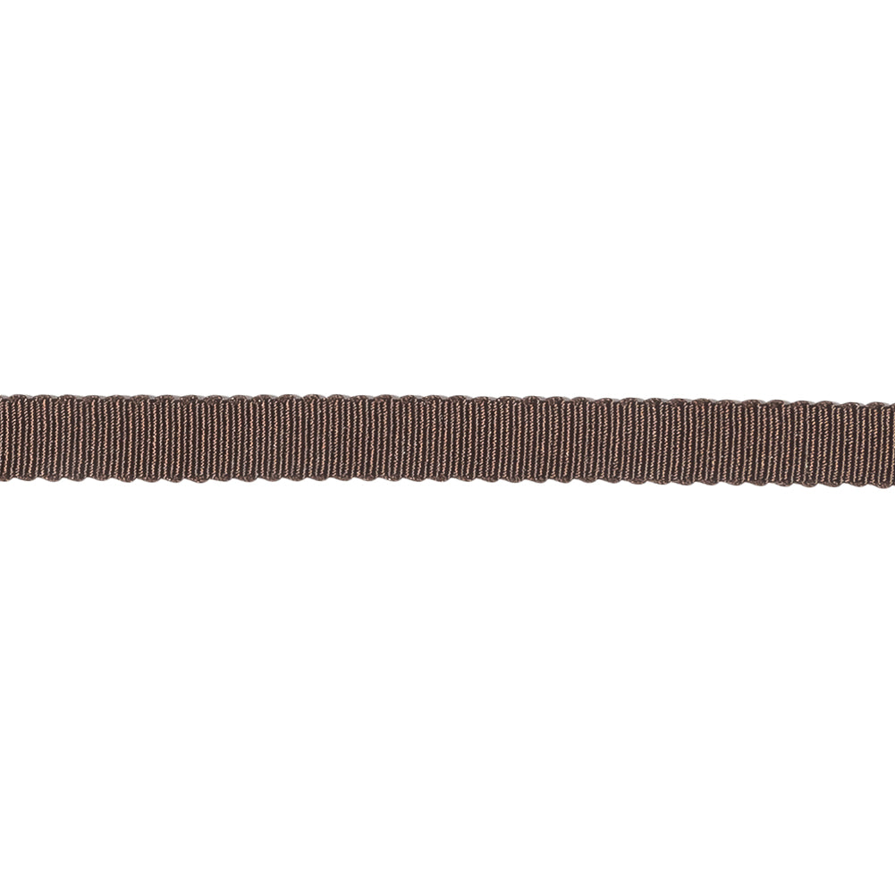 Dark Brown Recycled Polyester Petersham Grosgrain Ribbon - 6mm - Detail