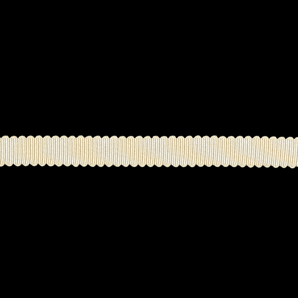 Almond Milk Recycled Polyester Petersham Grosgrain Ribbon - 6mm - Detail