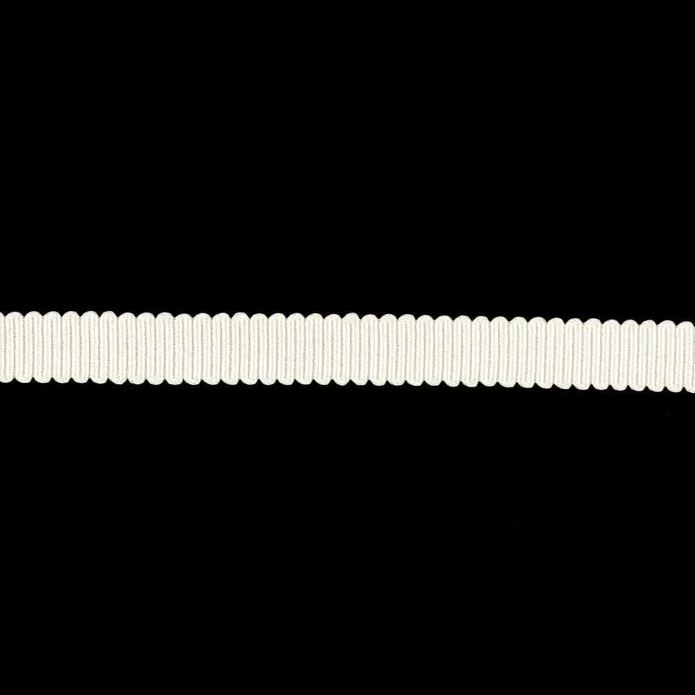 Cannoli Cream Recycled Polyester Petersham Grosgrain Ribbon - 6mm - Detail